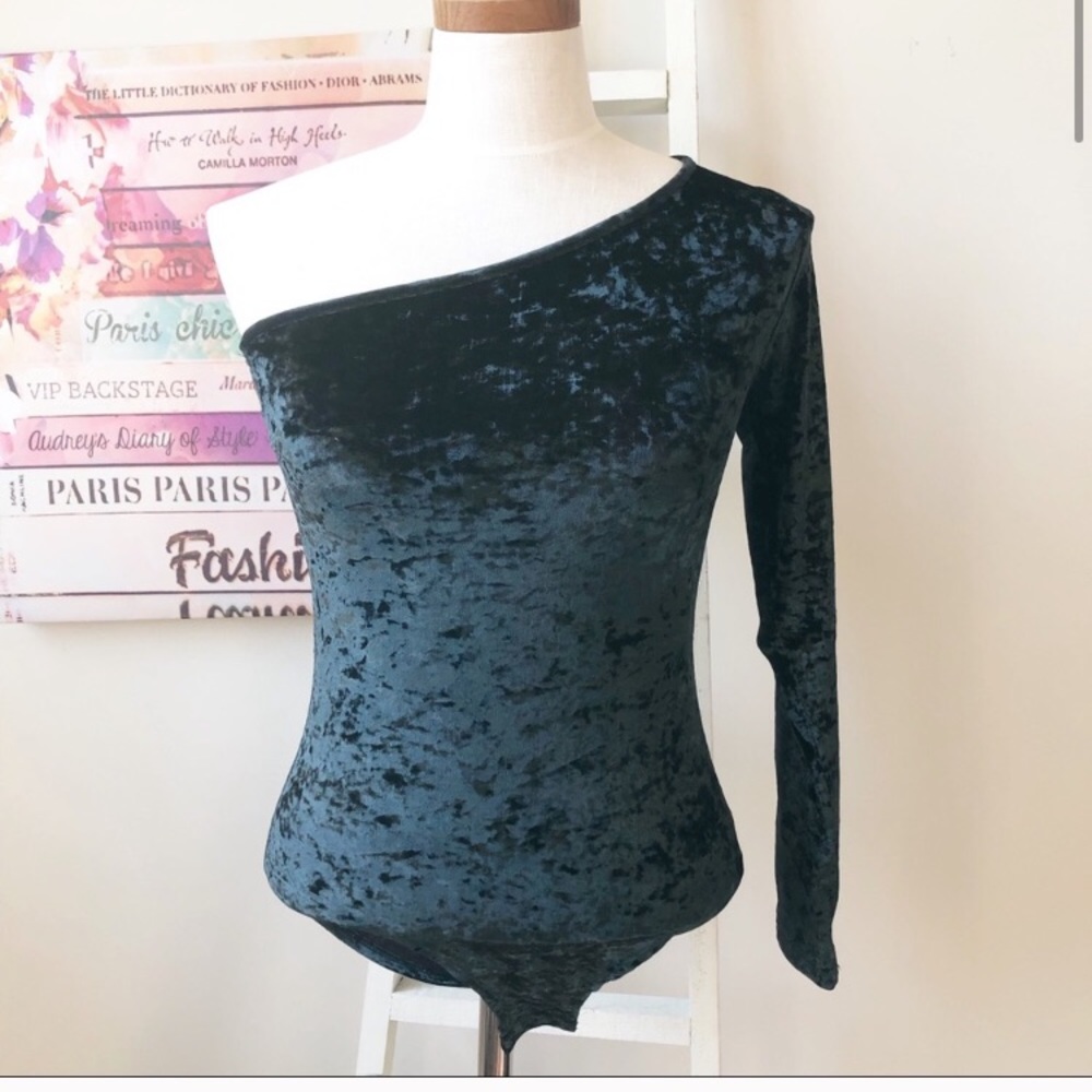 Velvet Bodysuit, Gray NWT